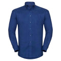 Bright Royal Blue - Front - Russell Collection Mens Oxford Long-Sleeved Formal Shirt