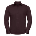Port - Front - Russell Collection Mens Easy-Care Fitted Long-Sleeved Shirt