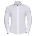 White - Front - Russell Collection Mens Easy-Care Fitted Long-Sleeved Shirt