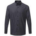 Steel-Black - Front - Premier Mens Maxton Checked Long-Sleeved Shirt