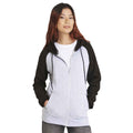 Heather Grey-Jet Black - Side - Awdis Womens-Ladies Full Zip Baseball Hoodie