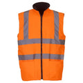 Orange - Front - Yoko Unisex Adult Hi-Vis Fleece Reversible Body Warmer