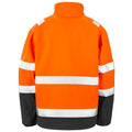 Fluorescent Orange-Black - Back - SAFE-GUARD by Result Mens Printable Safety Soft Shell Jacket