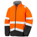 Fluorescent Orange-Black - Front - SAFE-GUARD by Result Mens Printable Safety Soft Shell Jacket