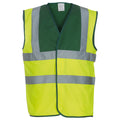 Paramedic Green-Yellow - Front - Yoko Unisex Adult Hi-Vis Contrast Trim Waistcoat