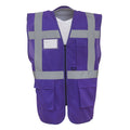 Purple - Front - Yoko Unisex Adult Executive Hi-Vis Waistcoat