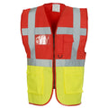 Red-Yellow - Front - Yoko Unisex Adult Executive Hi-Vis Waistcoat