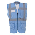 Sky - Front - Yoko Unisex Adult Executive Hi-Vis Waistcoat