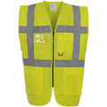 Yellow - Front - Yoko Unisex Adult Executive Hi-Vis Waistcoat