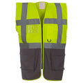 Yellow-Grey - Front - Yoko Unisex Adult Executive Hi-Vis Waistcoat