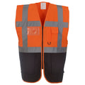 Orange-Black - Front - Yoko Unisex Adult Executive Hi-Vis Waistcoat