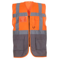 Orange-Grey - Front - Yoko Unisex Adult Executive Hi-Vis Waistcoat