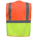 Orange-Yellow - Back - Yoko Unisex Adult Executive Hi-Vis Safety Waistcoat