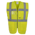 Yellow - Front - Yoko Unisex Adult Executive Hi-Vis Safety Waistcoat