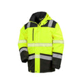 Fluorescent Yellow-Black - Front - SAFE-GUARD by Result Unisex Adult Extreme Tech Printable Safety Soft Shell Jacket