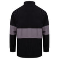 Black-Charcoal - Back - Front Row Unisex Adult Panelled Quarter Zip Jumper