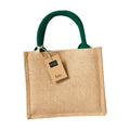 Natural-Forest Green - Front - Westford Mill Mini Jute Gift Bag