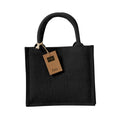 Black - Front - Westford Mill Mini Jute Gift Bag