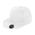 White - Front - Result Headwear Bronx Original Flat Peak Snapback Cap