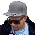 Heather Grey - Side - Result Headwear Bronx Original Flat Peak Snapback Cap