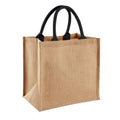 Natural-Black - Front - Westford Mill Midi Jute Tote Bag