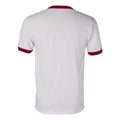 White- Red - Back - Augusta Sportswear 50-50 Ringer T-Shirt