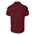 Maroon - Back - Hanes Youth Ecosmart Jersey Polo