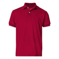 Deep Red - Front - Hanes Youth Ecosmart Jersey Polo