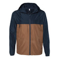 Classic Navy- Saddle - Front - Independent Trading Co. Lightweight Windbreaker Full-Zip Jacket