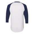 White- Navy - Back - Augusta Sportswear Three-Quarter Raglan Sleeve Baseball Jersey