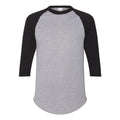 Athletic Heather- Black - Front - Augusta Sportswear Three-Quarter Raglan Sleeve Baseball Jersey