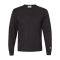 Black - Front - Champion Garment-Dyed Long Sleeve T-Shirt