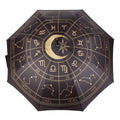 Black-Gold - Back - Something Different Astrology Wheel Stick Umbrella