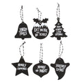 Black - Side - Something Different Creepy Hanging Sign Set (Pack of 36)