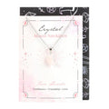 White-Pink-Silver - Front - Something Different Rose Quartz Crystal Moon Necklace & Card