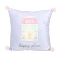 Pastel Blue-Pink - Front - Something Different This Is Our Happy Place Square Filled Cushion