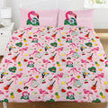 Pink-White - Front - Emoji Official Flamingo Reversible Duvet and Pillowcase Set