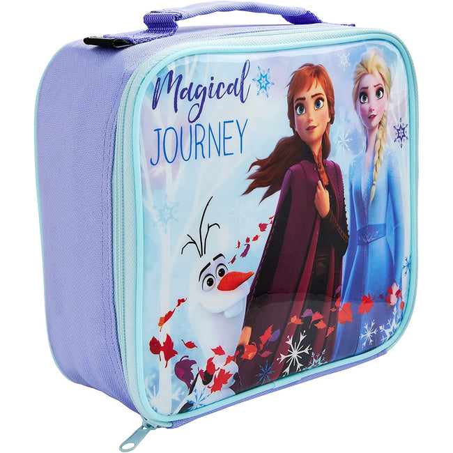 Frozen Elsa and Anna Lunch Box Bag - Purple and Pink, Kids Unisex, Size: Rectangular