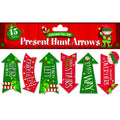 Red-Green - Front - Eurowrap Present Hunt Arrow Christmas Decoration (Pack of 15)