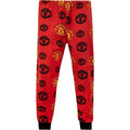 Red-Black-Yellow - Front - Manchester United FC Mens Fleece Lounge Pants