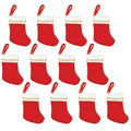 Red-White-Gold - Side - Amscan Mini Felt Stocking Christmas Decoration