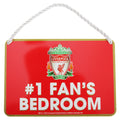 Red - Front - Liverpool FC Official Number 1 Fan Football Crest Bedroom Sign