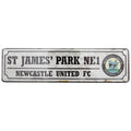 White-Black - Front - Newcastle United FC Official Retro St James Park Football Crest Bedroom Window Sign