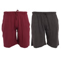 Wine-Dark Grey Marl - Front - Tom Franks Jersey Lounge Shorts (2 Pack)