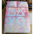 Pink-White-Blue - Side - Playstation Marble Duvet Cover Set