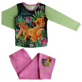 Green-Pink - Front - The Lion King Girls Long Pyjama Set