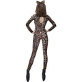 Brown - Back - Fever Womens-Ladies Cheetah Print Bodysuit