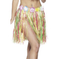 Multicoloured - Back - Smiffys Womens-Ladies Hula Costume Skirt