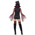 Black-Burgundy - Side - Fever Womens-Ladies Vampire Costume Set