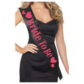 Black-Pink - Front - Smiffys Womens-Ladies Bride To Be Party Sash